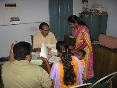 Figure 2	Land records being verified in the presence of land owners and a Wildlife Trust of India representative