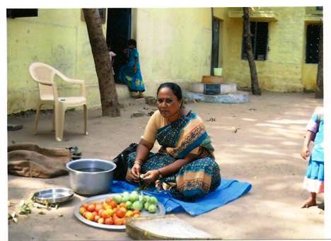 Cutting vegetables for children